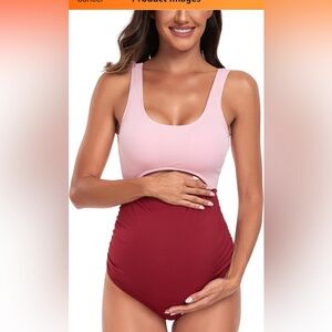 Maternity One-Piece Cut Out Swimsuit - Large